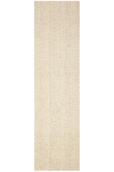 Parker Natural Cream Jute and Wool Modern Pebble Pattern Hallway Runner Rug